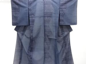 大正ロマン　紗幾何学模様織り出し着物